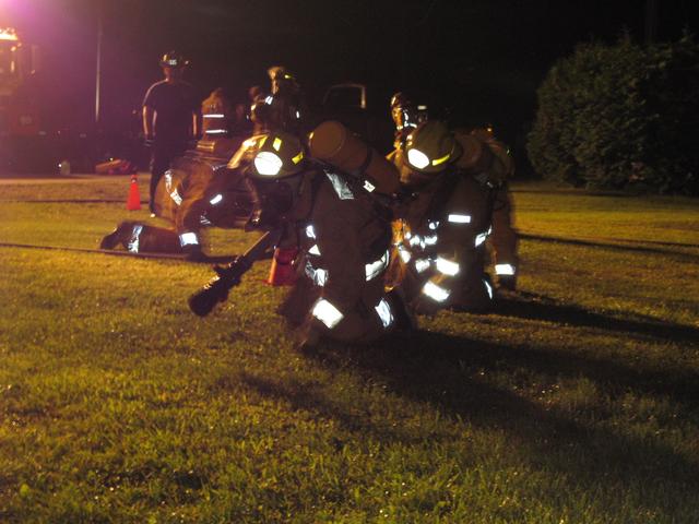 SLVFD members negotiate cone drill 8/11/2010 (Trevor on nozzle)